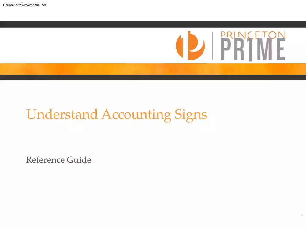 Understand Accounting Signs, Reference Guide