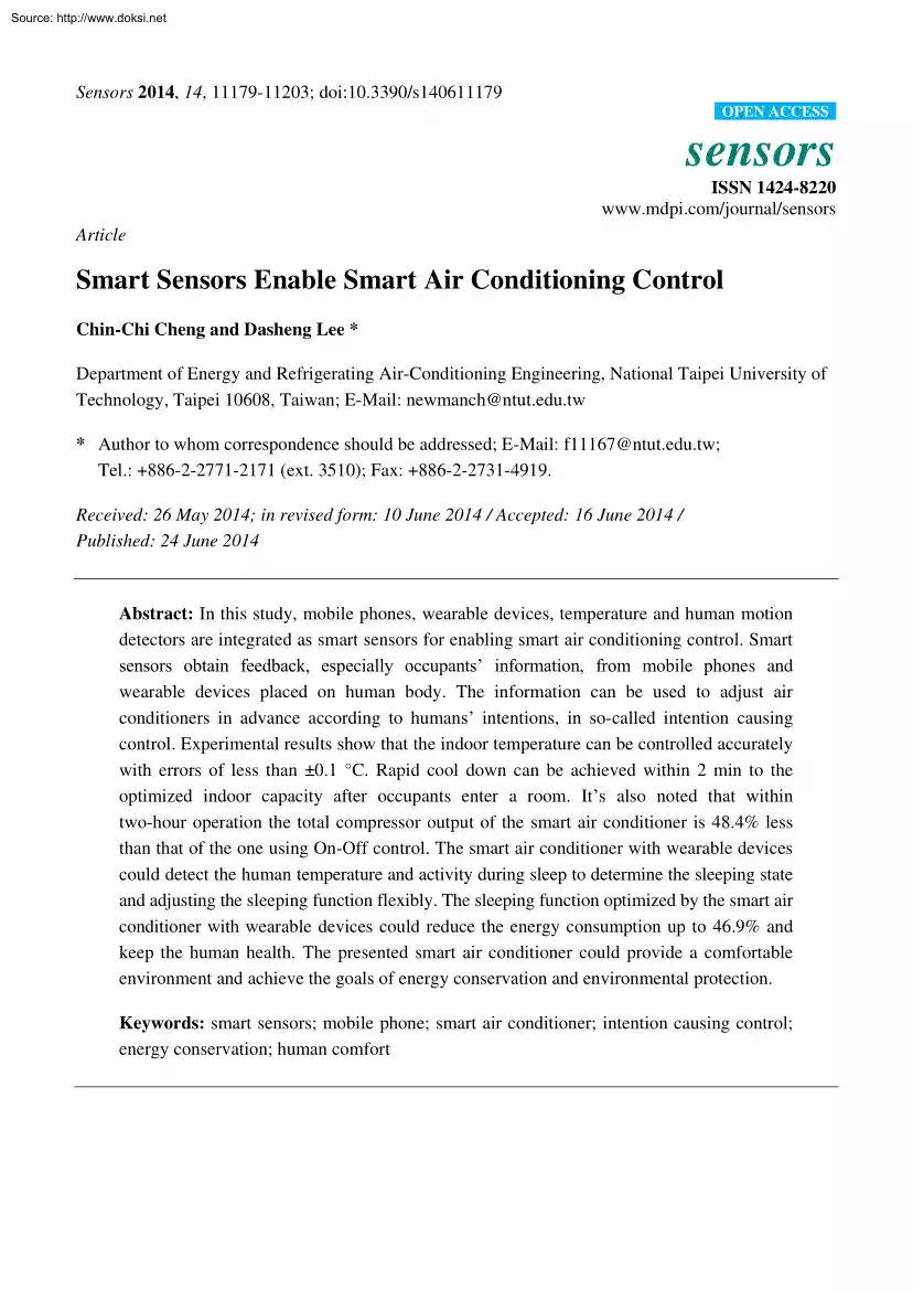 Cheng-Lee - Smart Sensors Enable Smart Air Conditioning Control