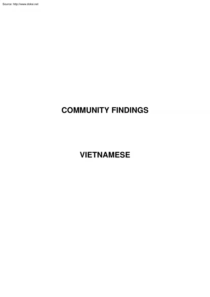 HIV Prevention Community Findings, Vietnamese