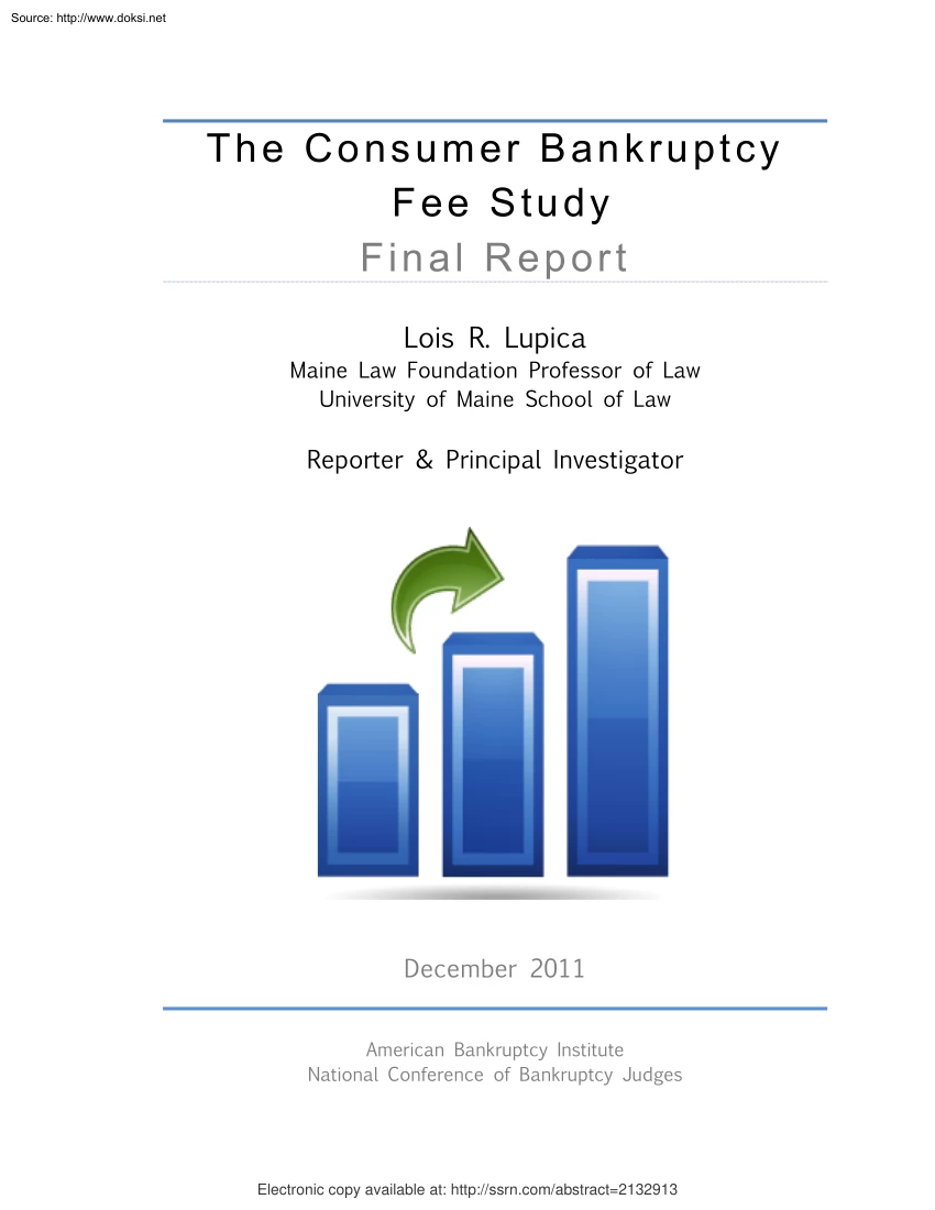 Lois R. Lupica - The Consumer Bankruptcy Fee Study, Final Report