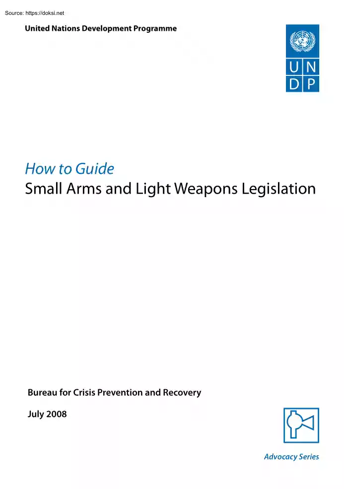 How to Guide, Small Arms and Light Weapons Legislation