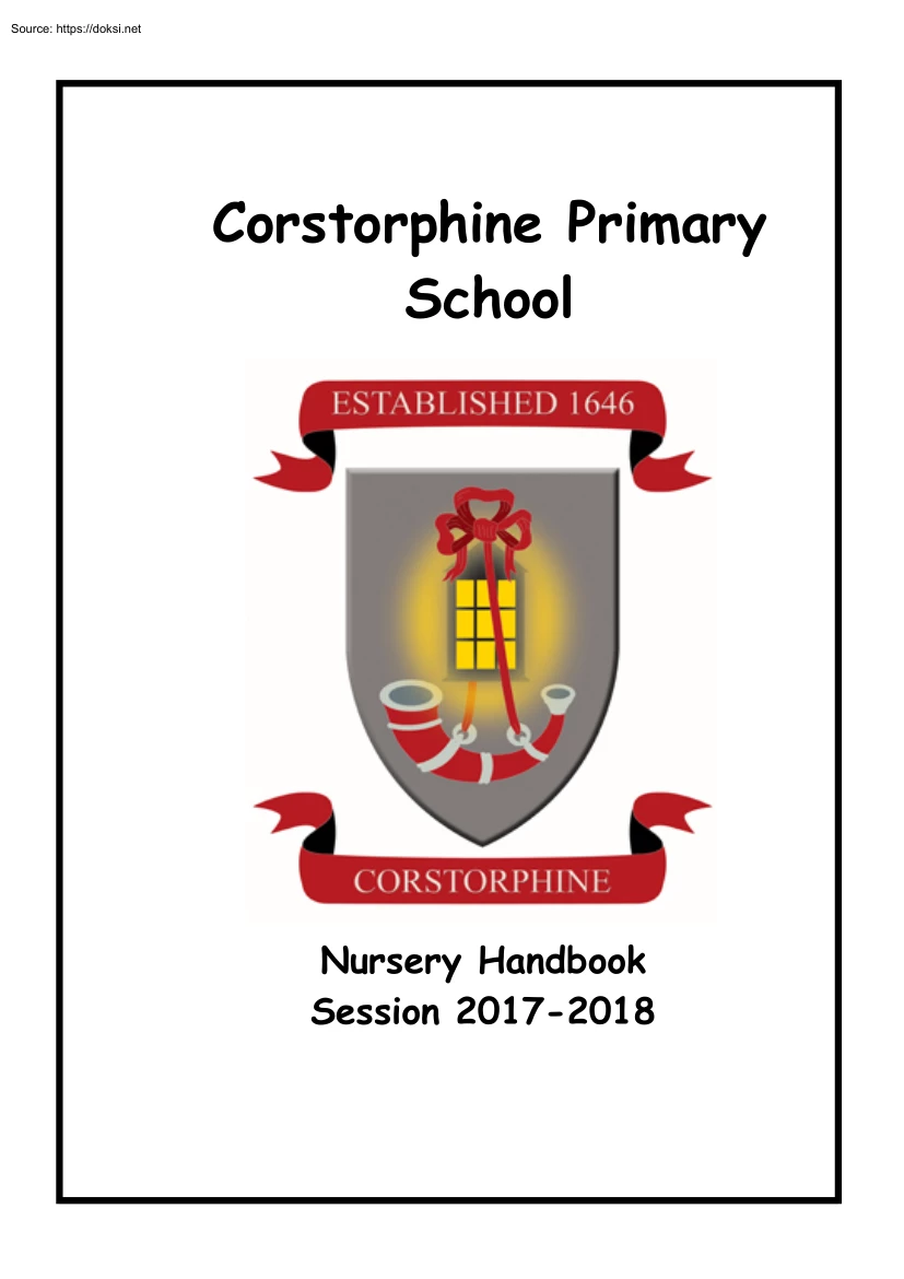 Corstorphine Primary School, Nursery Handbook