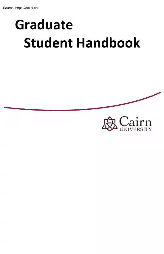 Cairn University, Graduate Student Handbook
