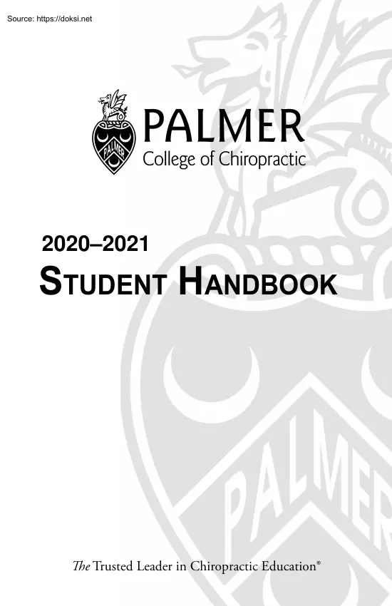 Palmer College of Chiropractic, Student Handbook