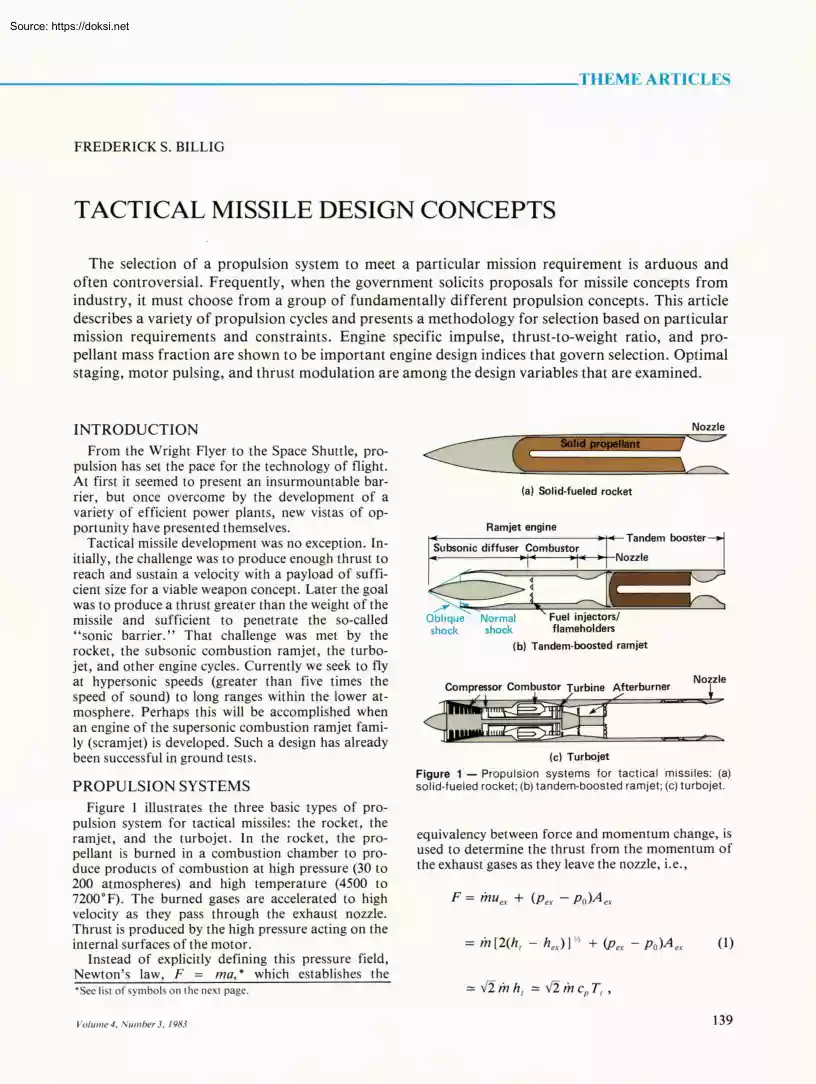 Tactical Missile Design Concepts