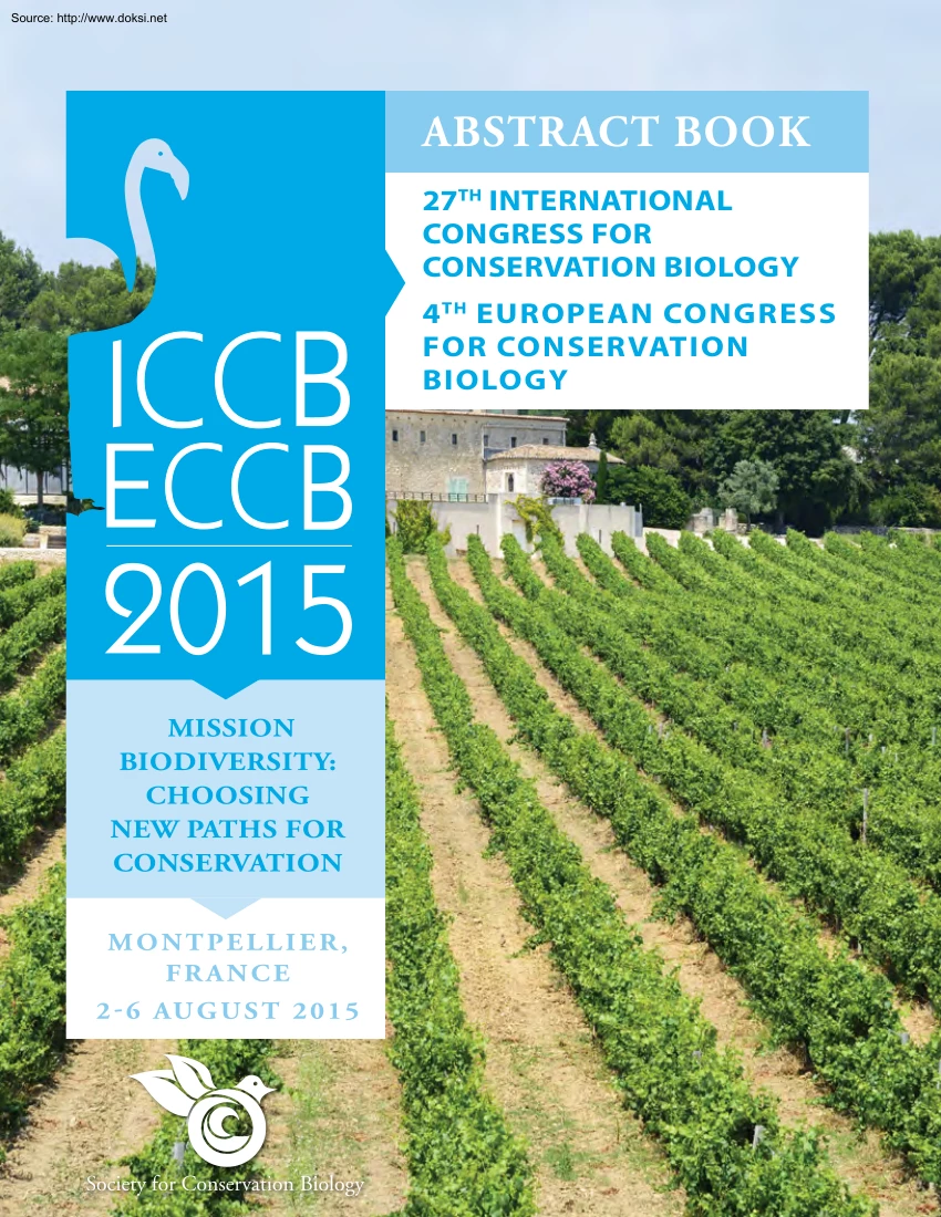 ICCB ECCB Abstract Book, Mission Biodiversity, Choosing New Path for Conservation
