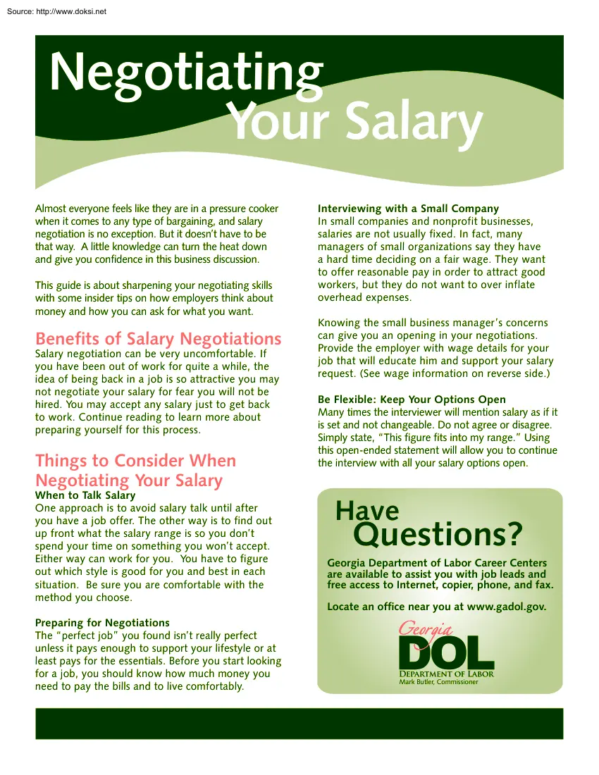 Negotiating Your Salary