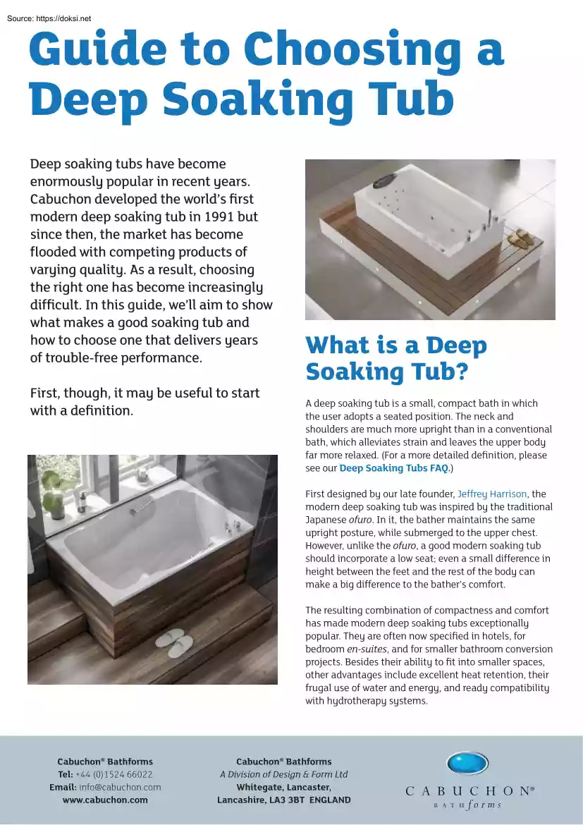 Guide to Choosing a Deep Soaking Tub