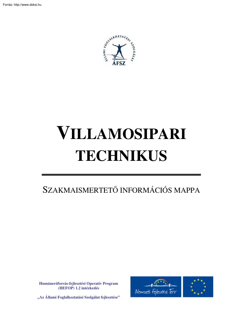Villamosipari technikus, szakmaismertető információs mappa