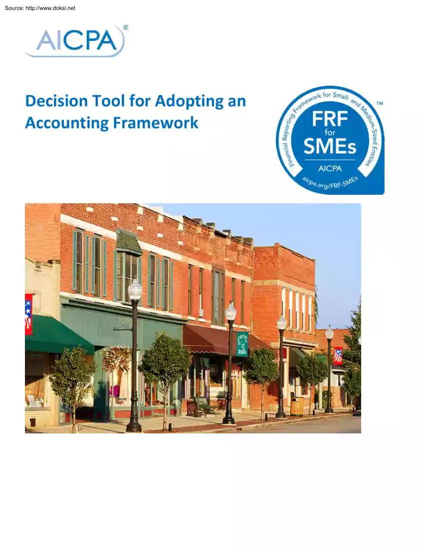 Decision Tool for Adopting an Accounting Framework