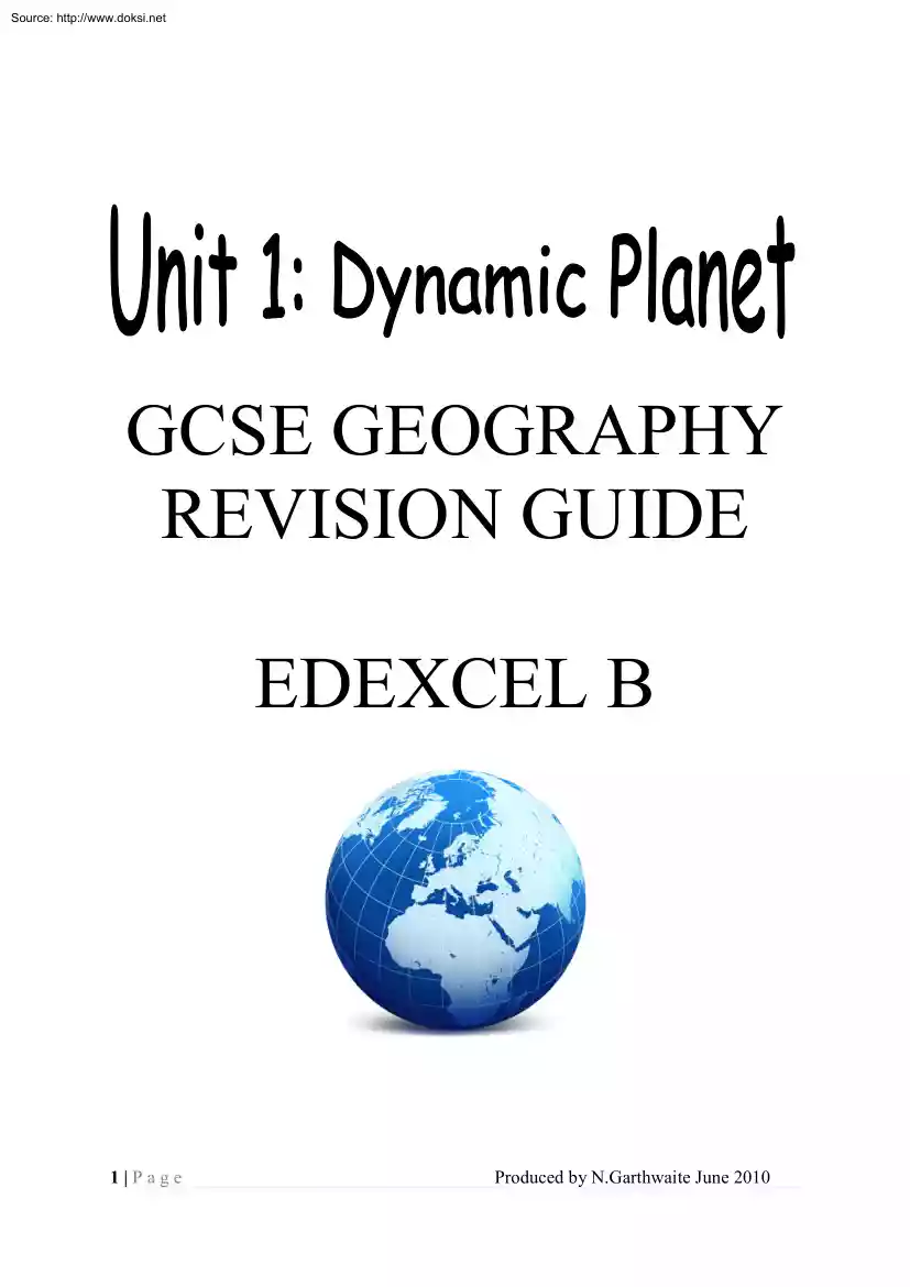 N. Garthwaite - Dynamic Planet, GCSE Georraphy Revision Guide, EDEXCEL B