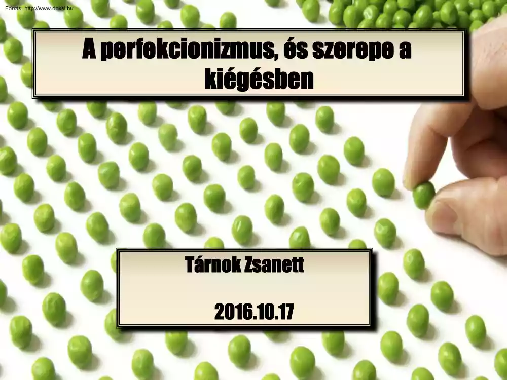 Dr Tárnok Zsanett - A perfekcionizmus és szerepe a kiégésben