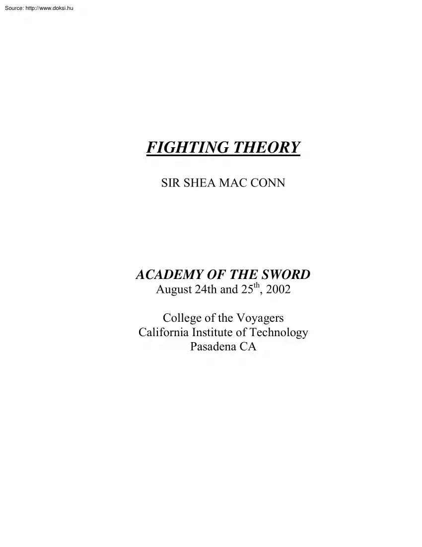 Mac Conn - Fighting theory