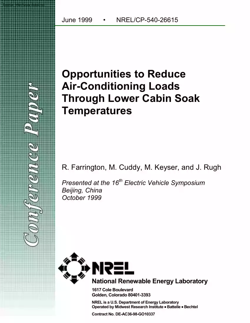 Farrington-Cuddy-Keyser - Opportunities to Reduce Air-Conditioning Loads Through Lower Cabin Soak Temperatures