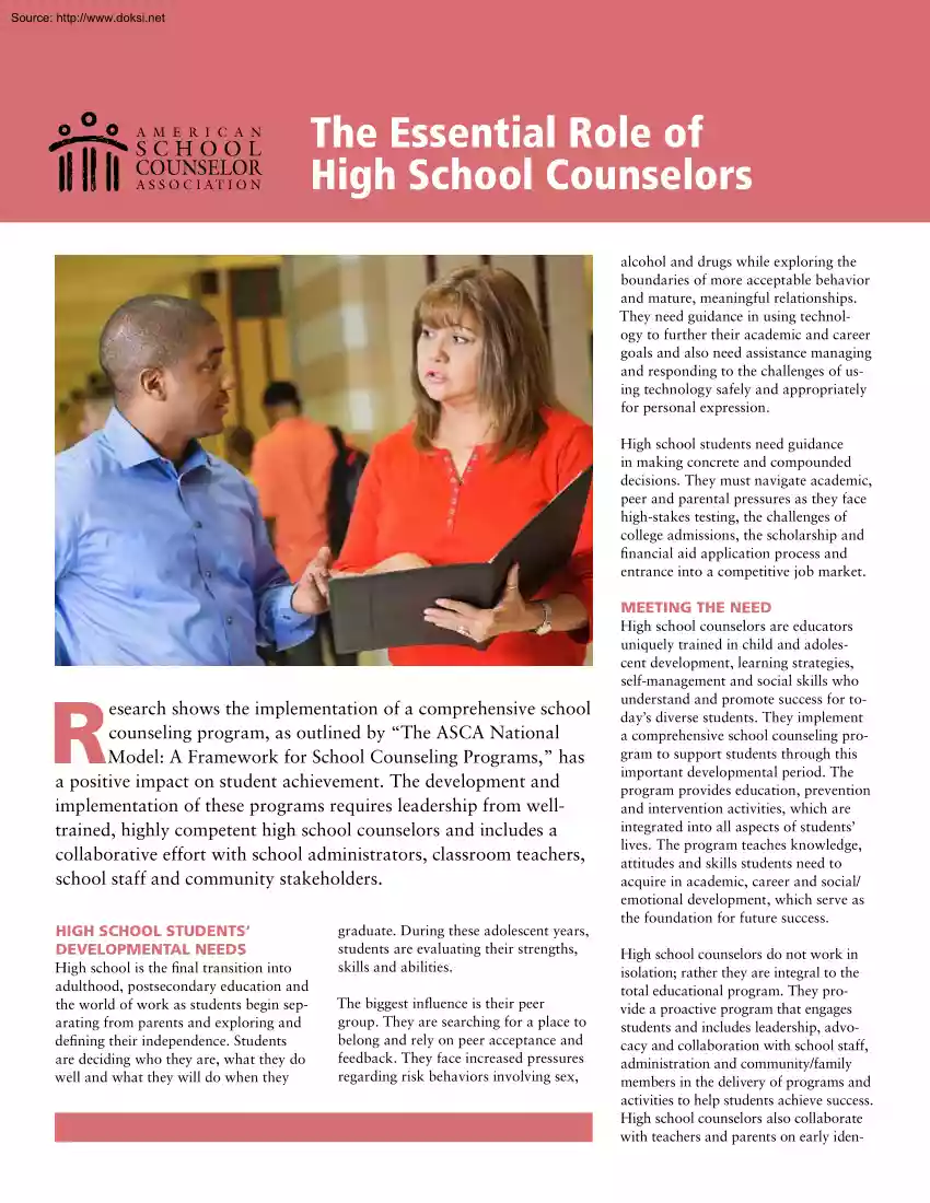 The Essential Role of High School Counselors