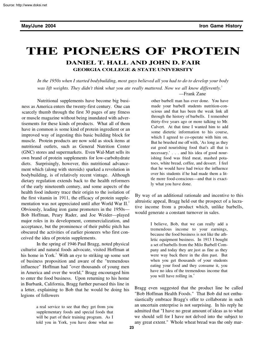 Daniel T. Hall-John D. Fair - The Pioneers of Protein