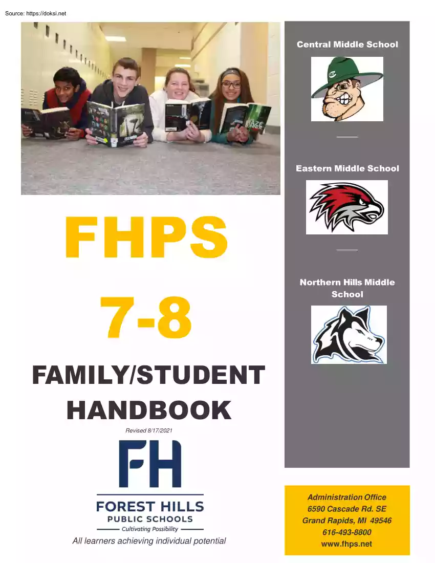 FHPS 7-8, Family Student Handbook