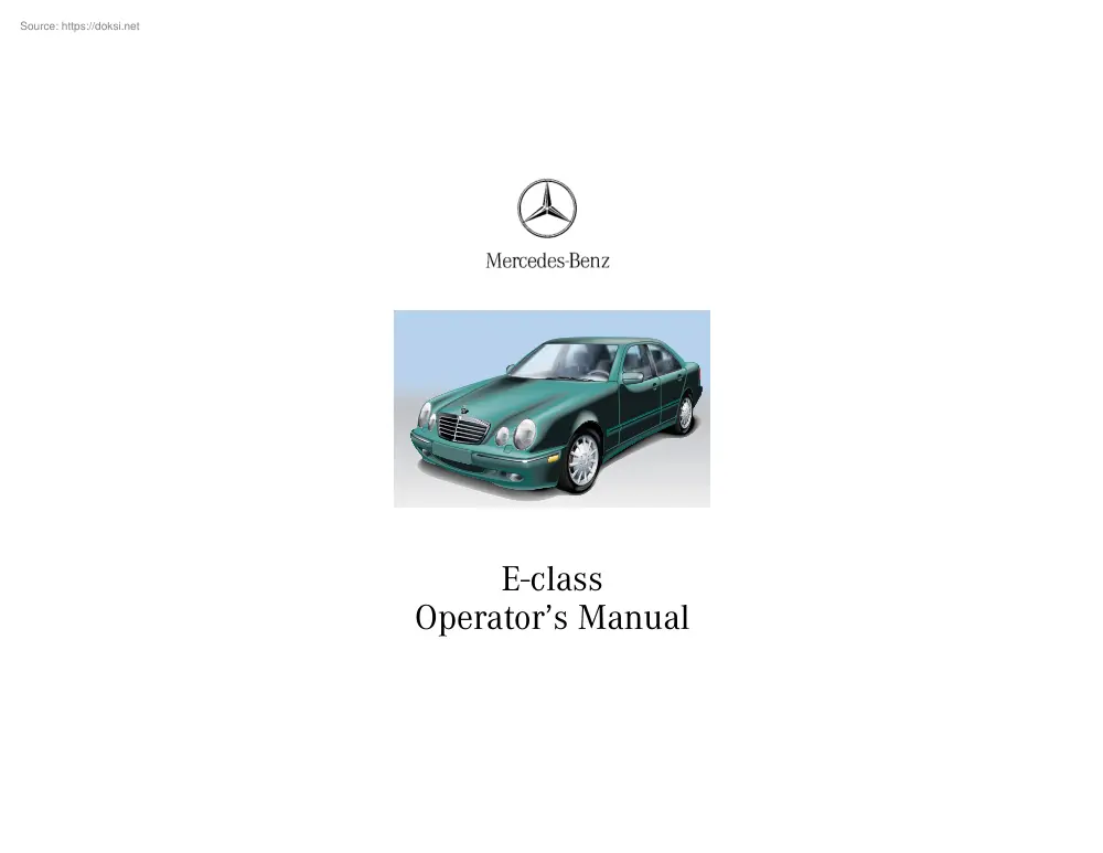 Mercedes-Benz E-class, 2000 Operators manual