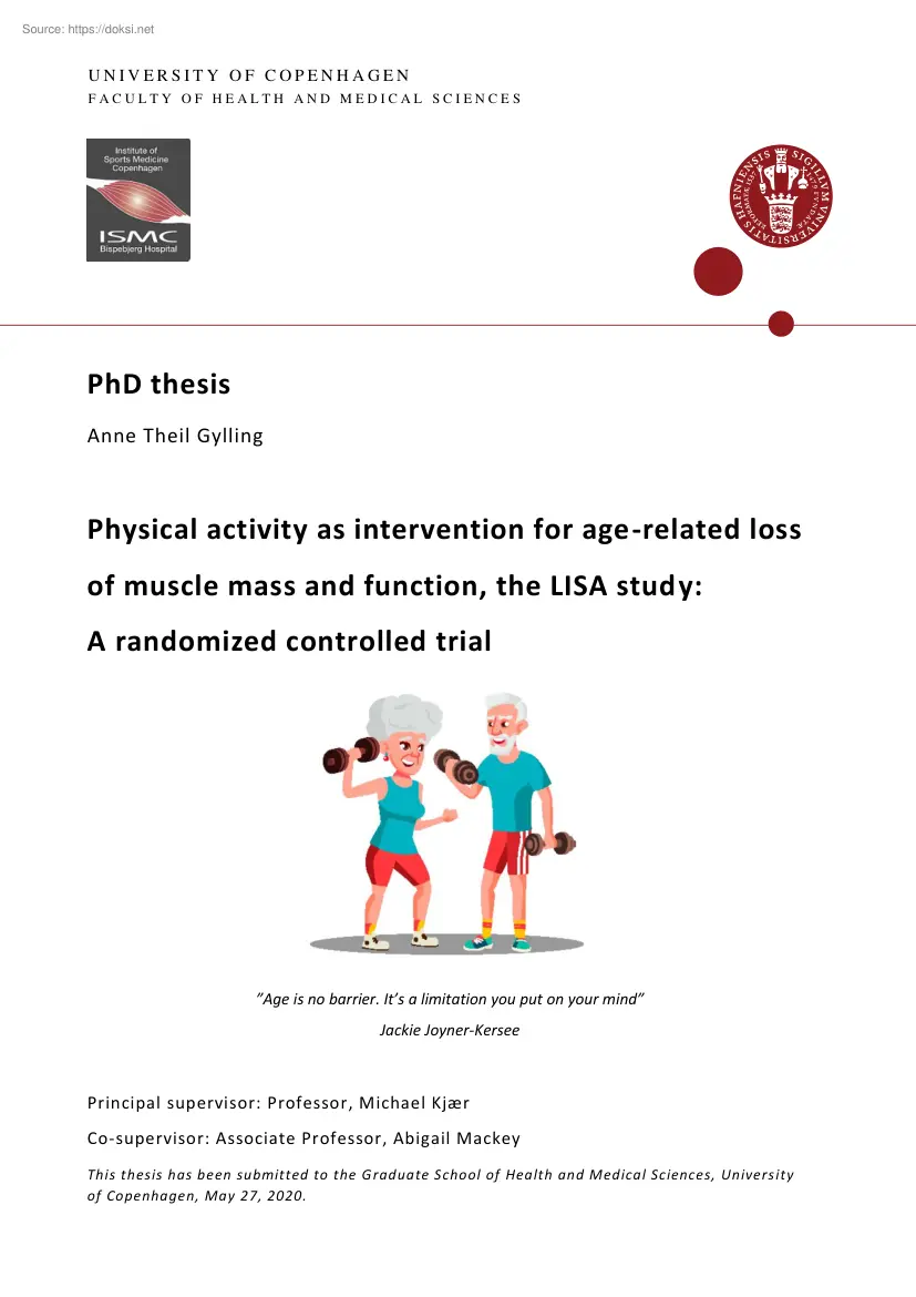 Anne Theil Gylling - Physical activity as intervention for age-related loss of muscle mass and