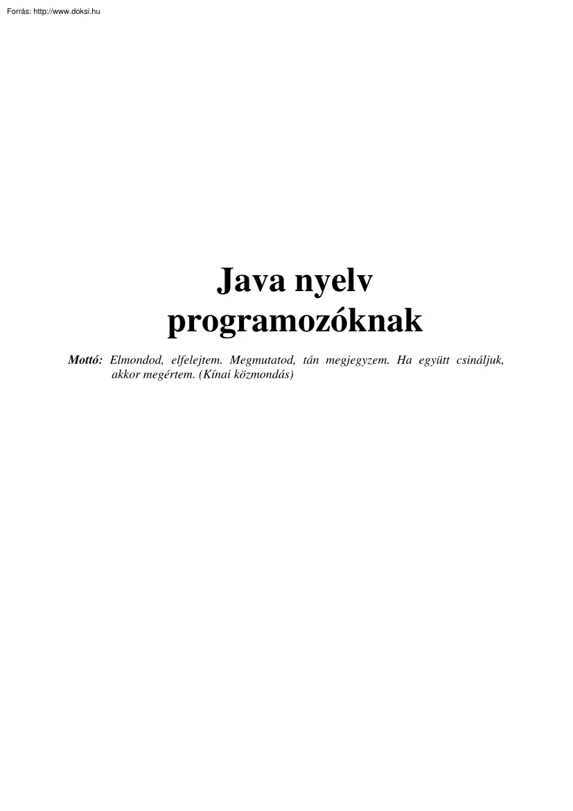 Java nyelv programozóknak