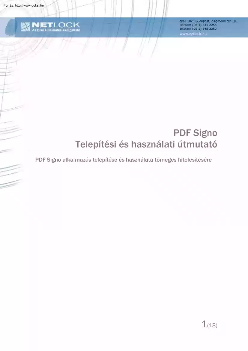 PDF Signo telepítési és használati útmutató