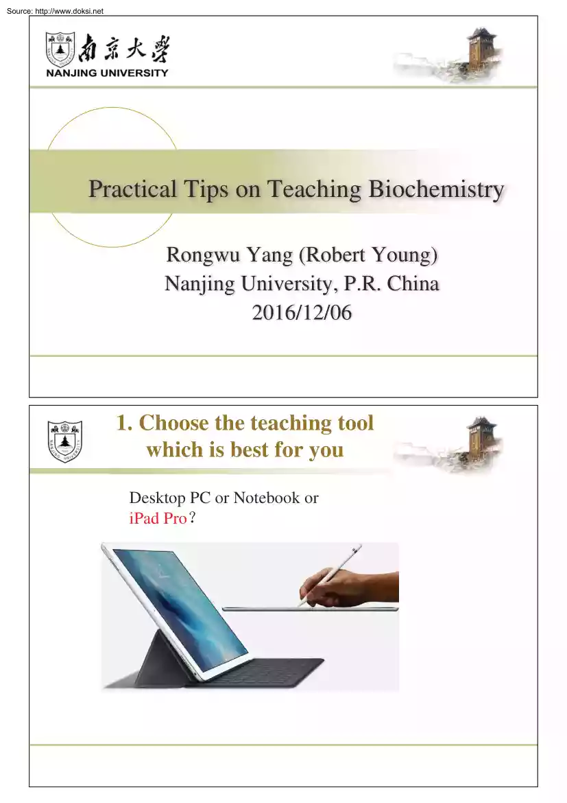 Robert Young - Practical Tips on Teaching Biochemistry
