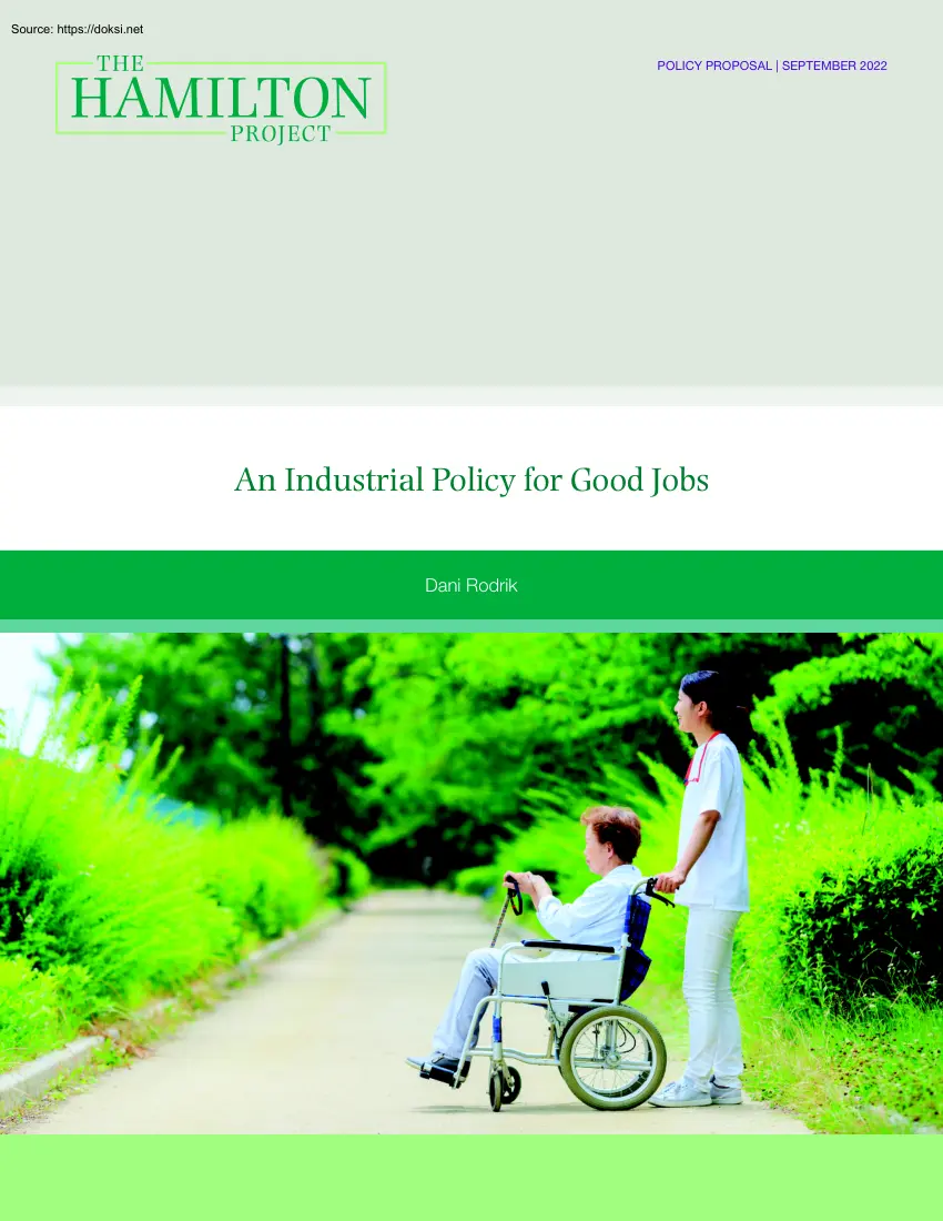 An Industrial Policy for Good Jobs