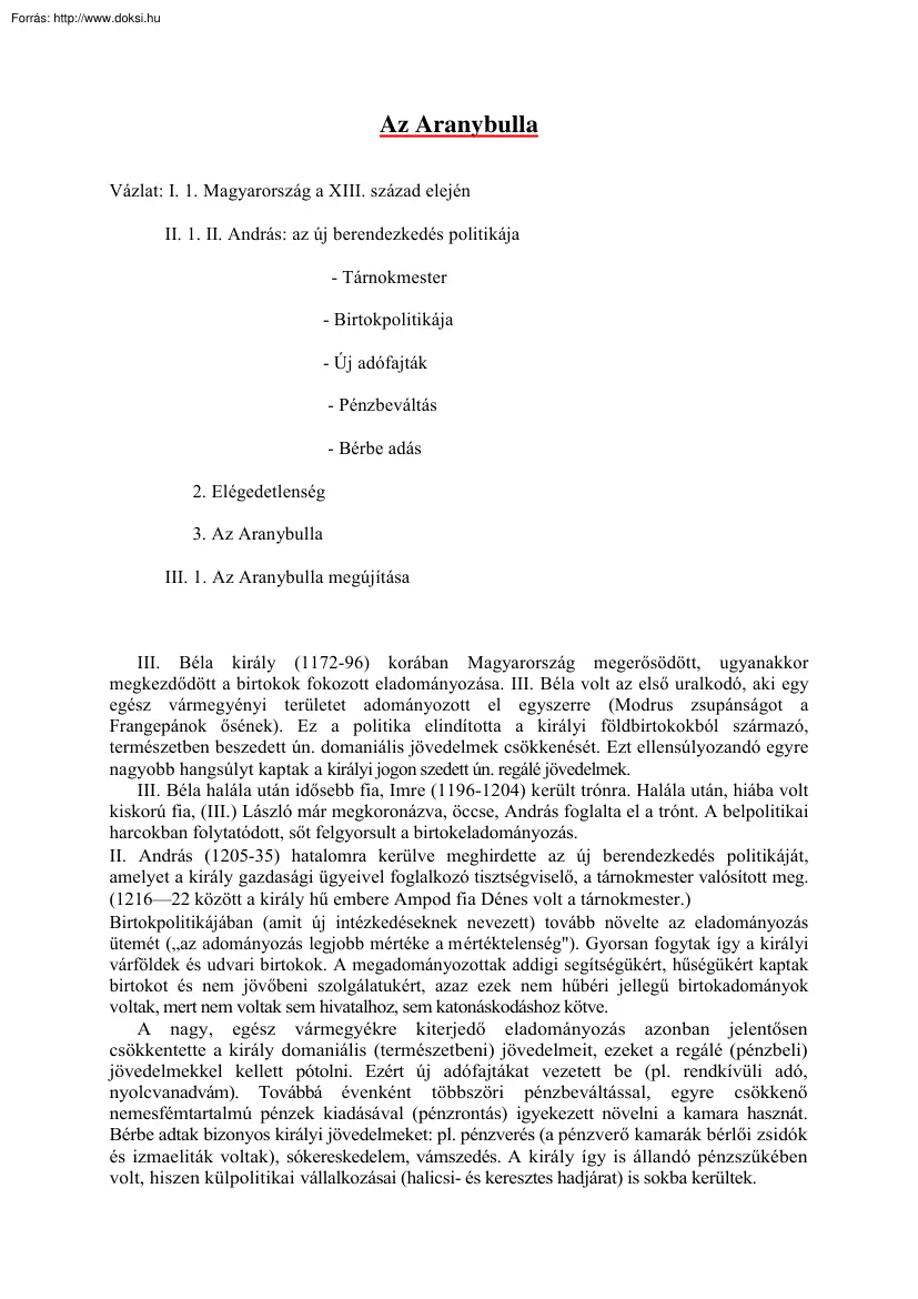 Az Aranybulla