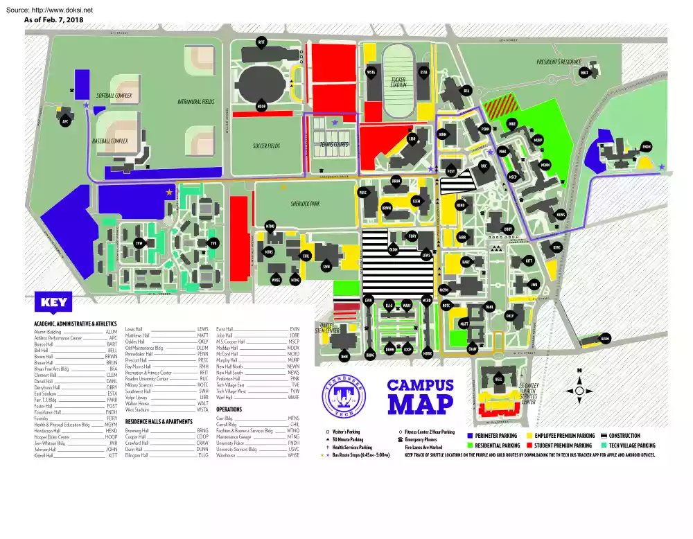 Campus Map, Tennessee