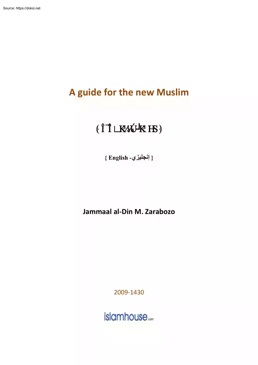 Din M. Zarabozo - A Guide for The New Muslim
