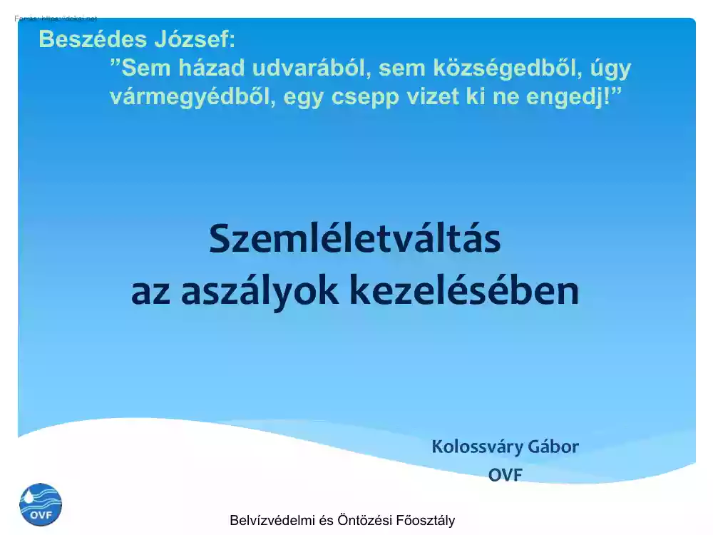 Kolossváry Gábor - Szemléletváltás az aszályok kezelésében