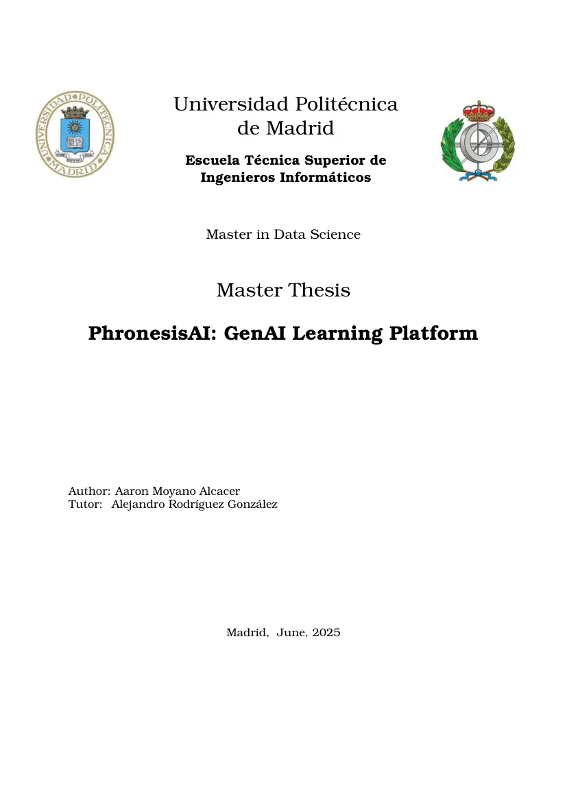 Aaron Moyano Alcacer - PhronesisAI, GenAI Learning Platform