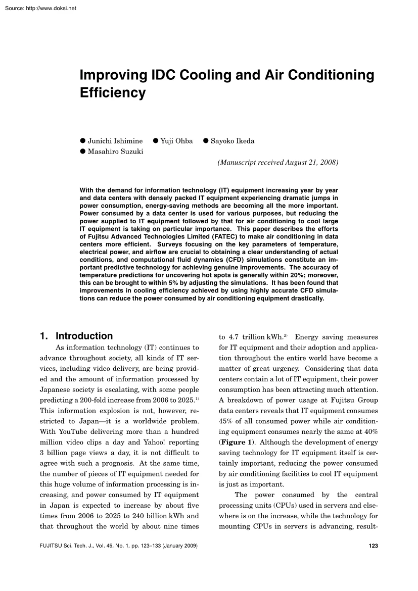 Ishimine-Ohba-Ikeda - Improving IDC Cooling and Air Conditioning Efficiency