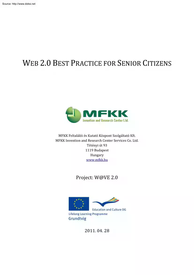 Web 2.0 best practice for Senior Citizens