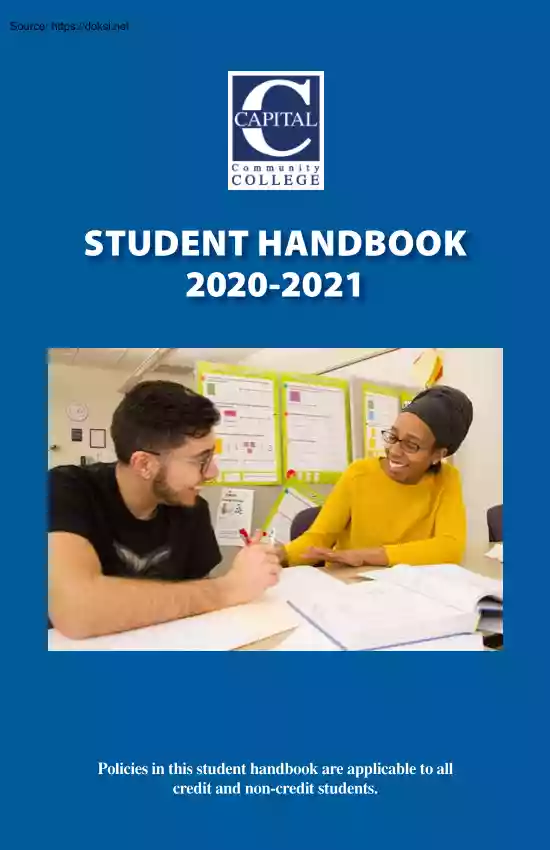 Capital Community College, Student Handbook