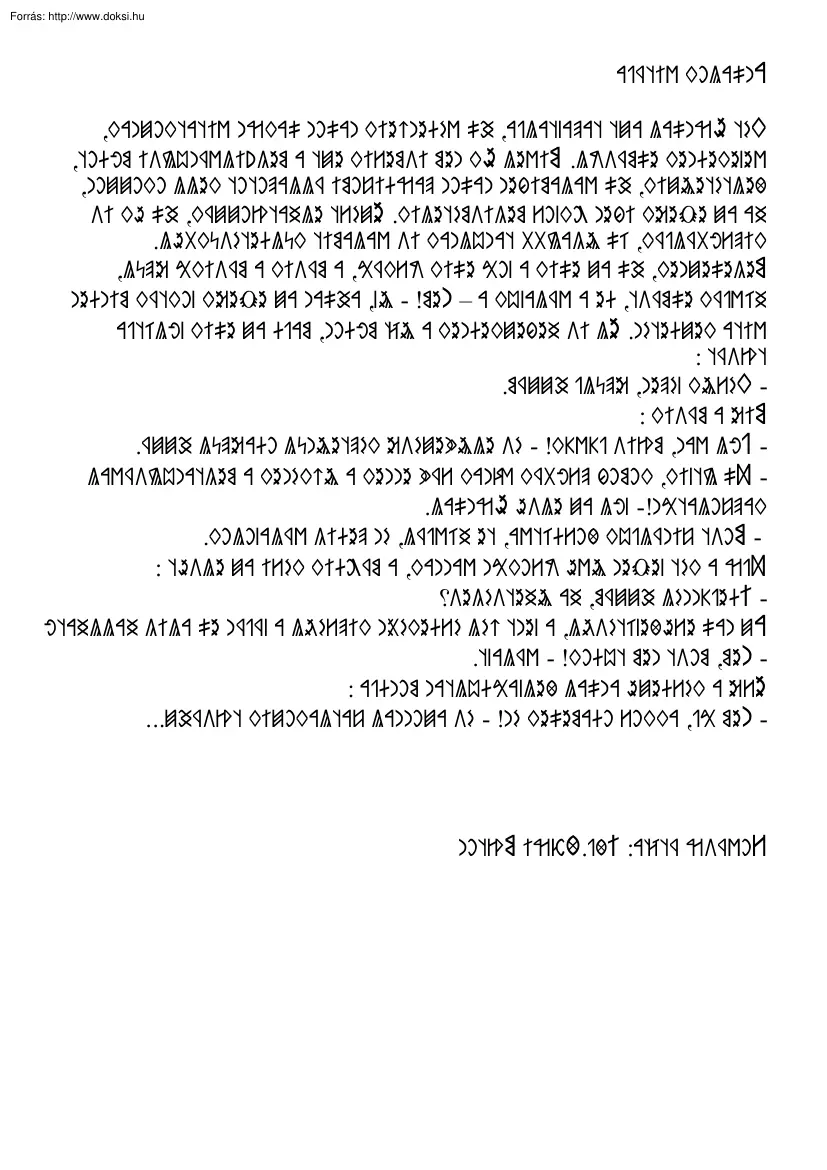 Angyalok vitája, rovásírással