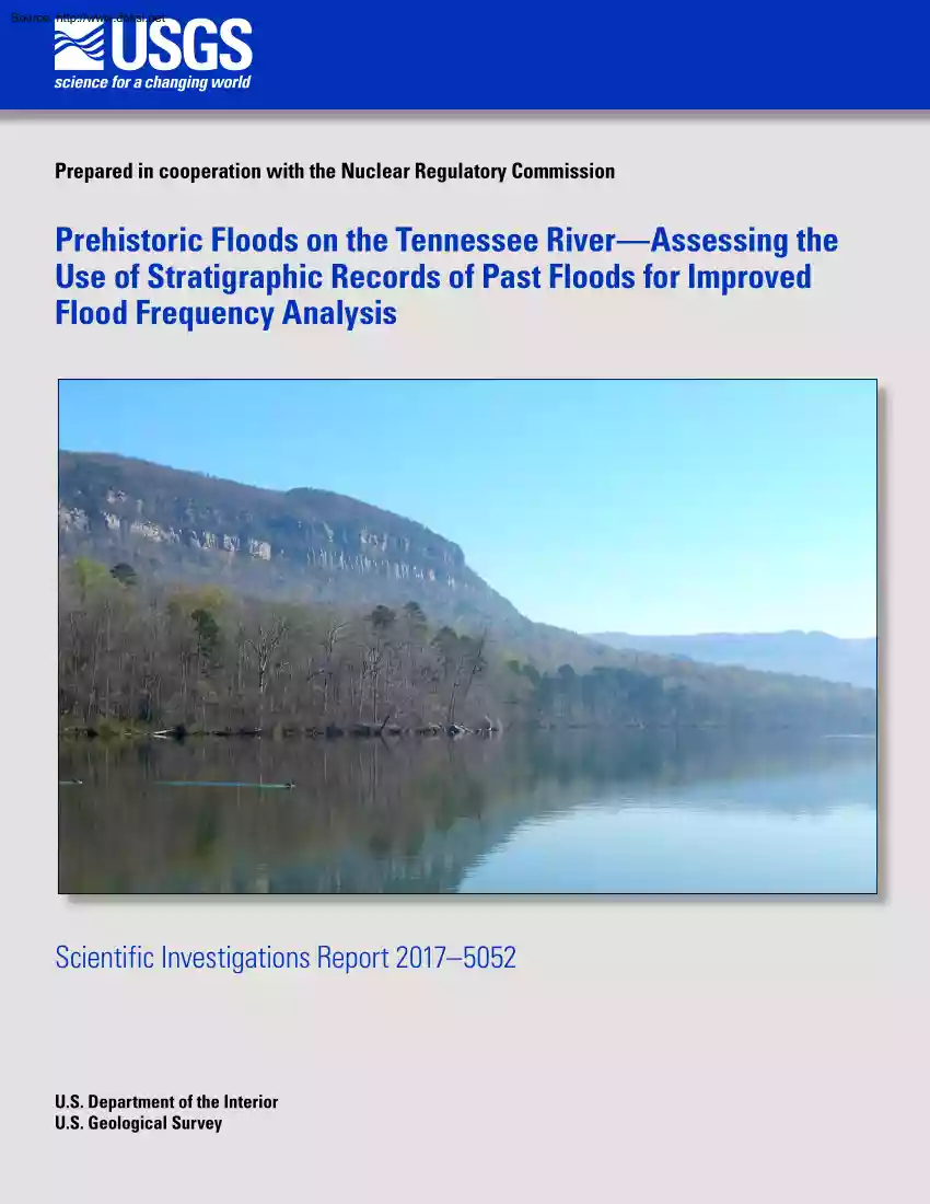 CommissionPrehistoric Floods on the Tennessee River Assessing the Use of Stratigraphic Records of Past Floods for Improved Flood Frequency Analysis
