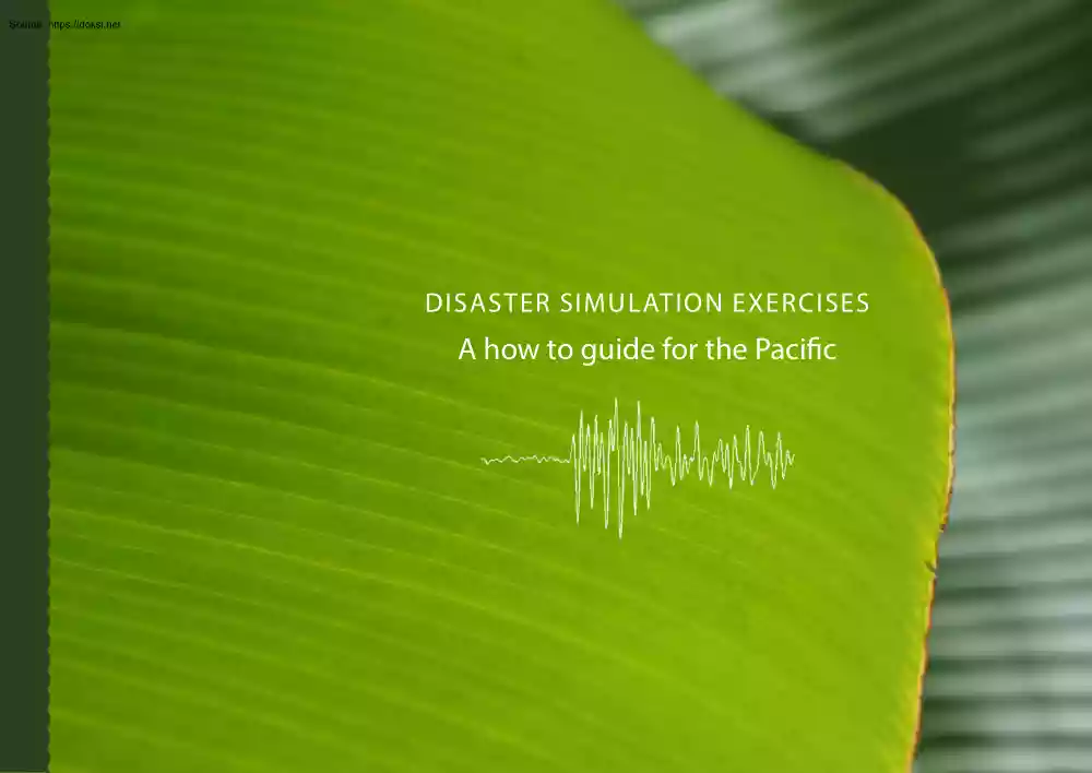 Disaster Simulation Exercises, A How to Guide for the Pacific