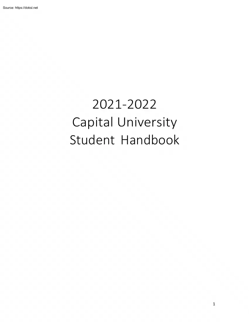 Capital University, Student Handbook