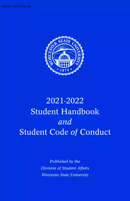 Worcester State University, Student Handbook and Student Code of Conduct 2021-2022