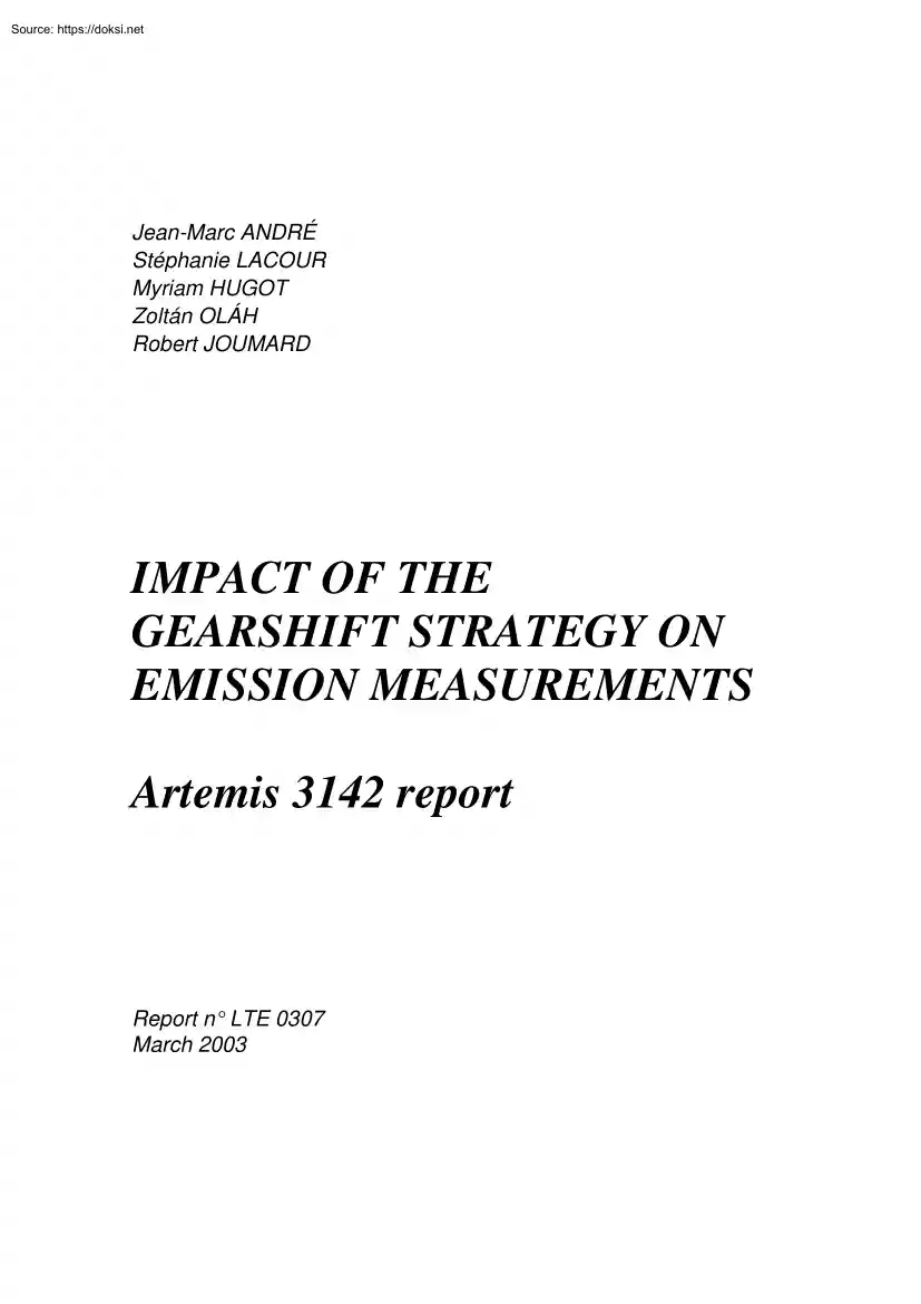 André-Lacour-Hugot - Impact of the Gearshift Strategy on Emission Measurement
