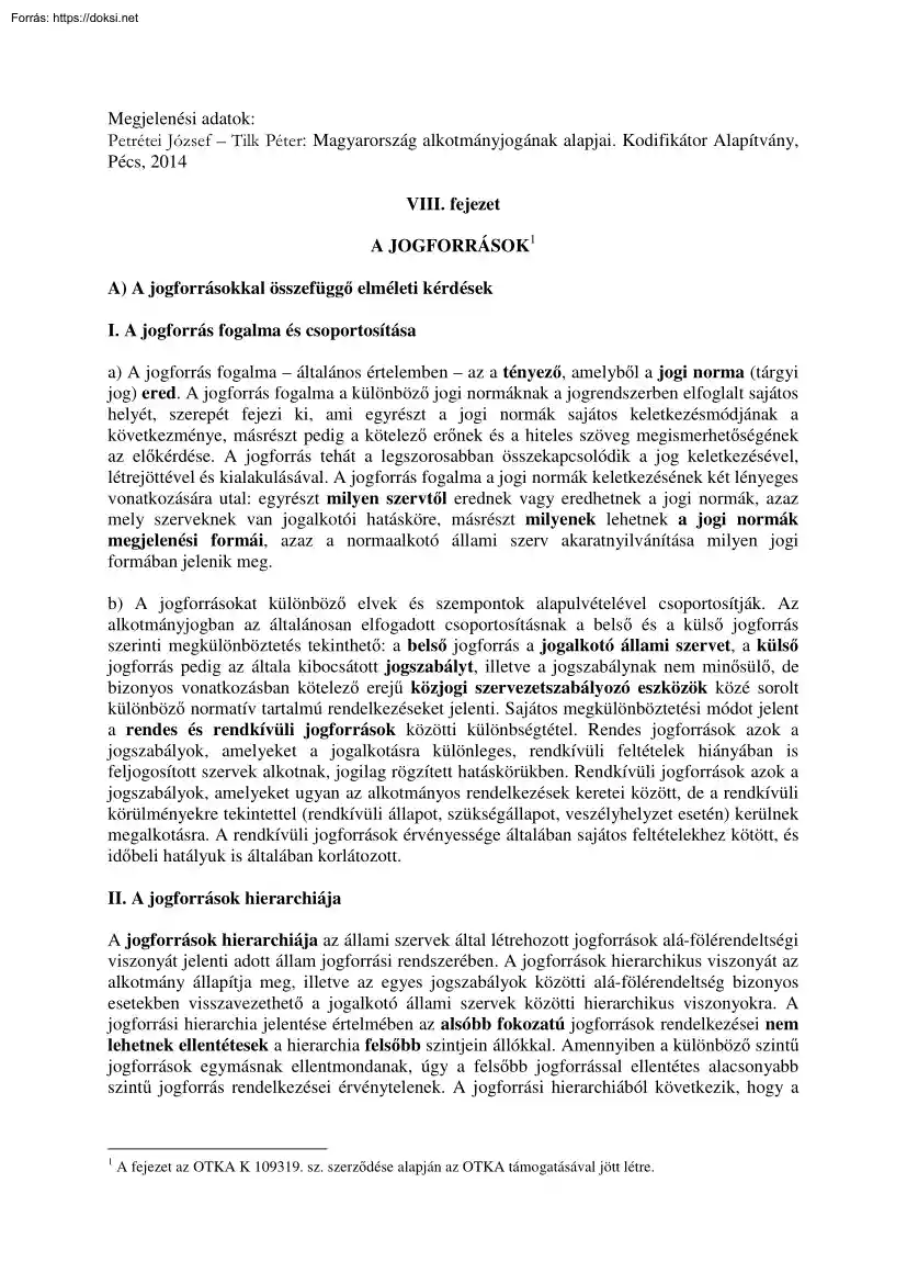 Petrétei-Tilk - Magyarország alkotmányjogának alapjai