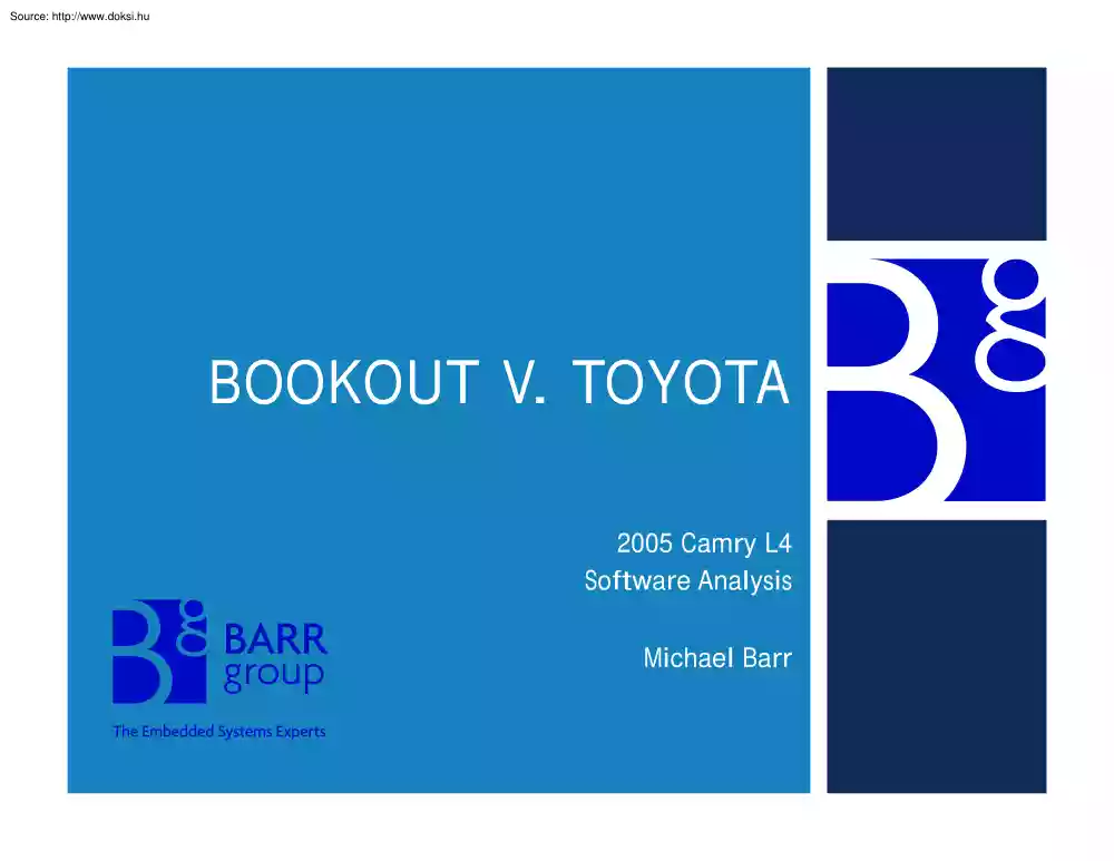 Michael Barr - Bookout v. Toyota, software analysis