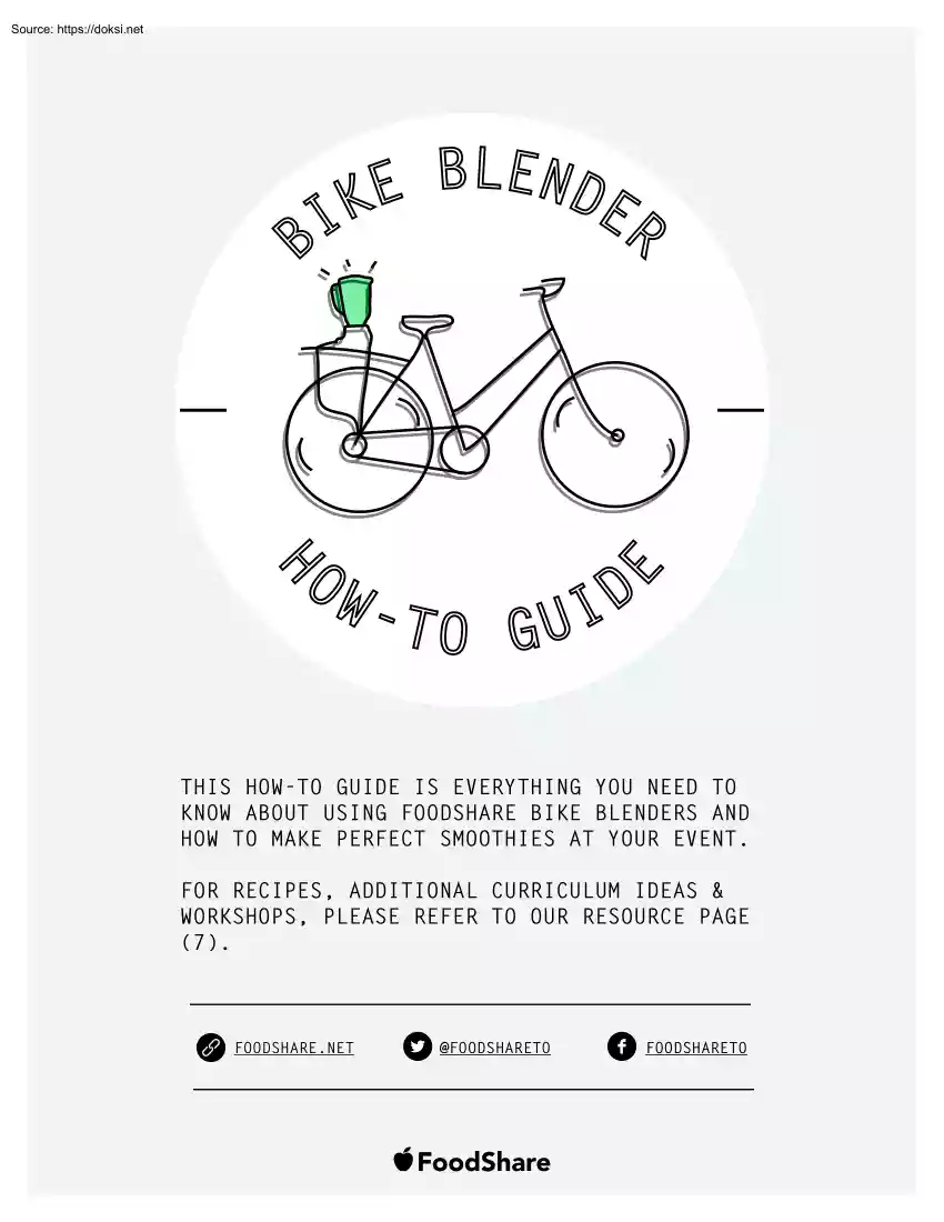 Bike Blender, How to Guide