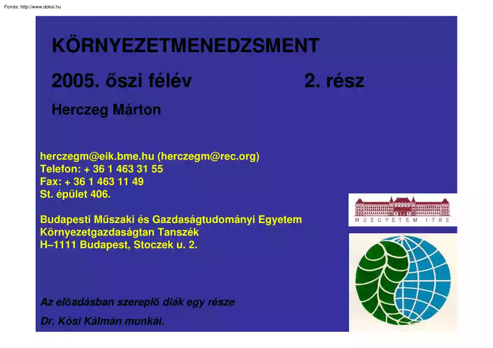 Herczeg Márton - Környezetmenedzsment