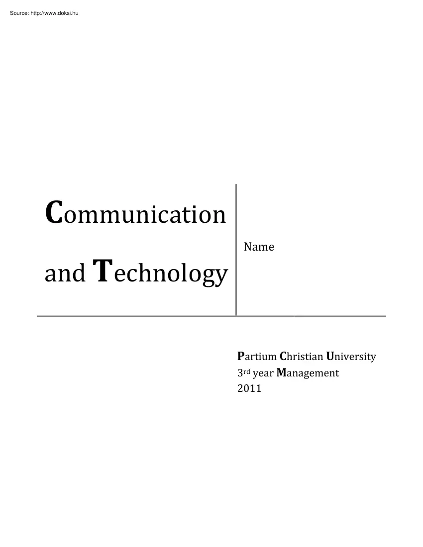 Communication and technology