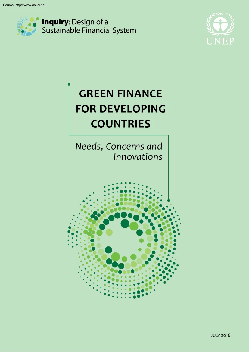 Green Finance for Developing Countries
