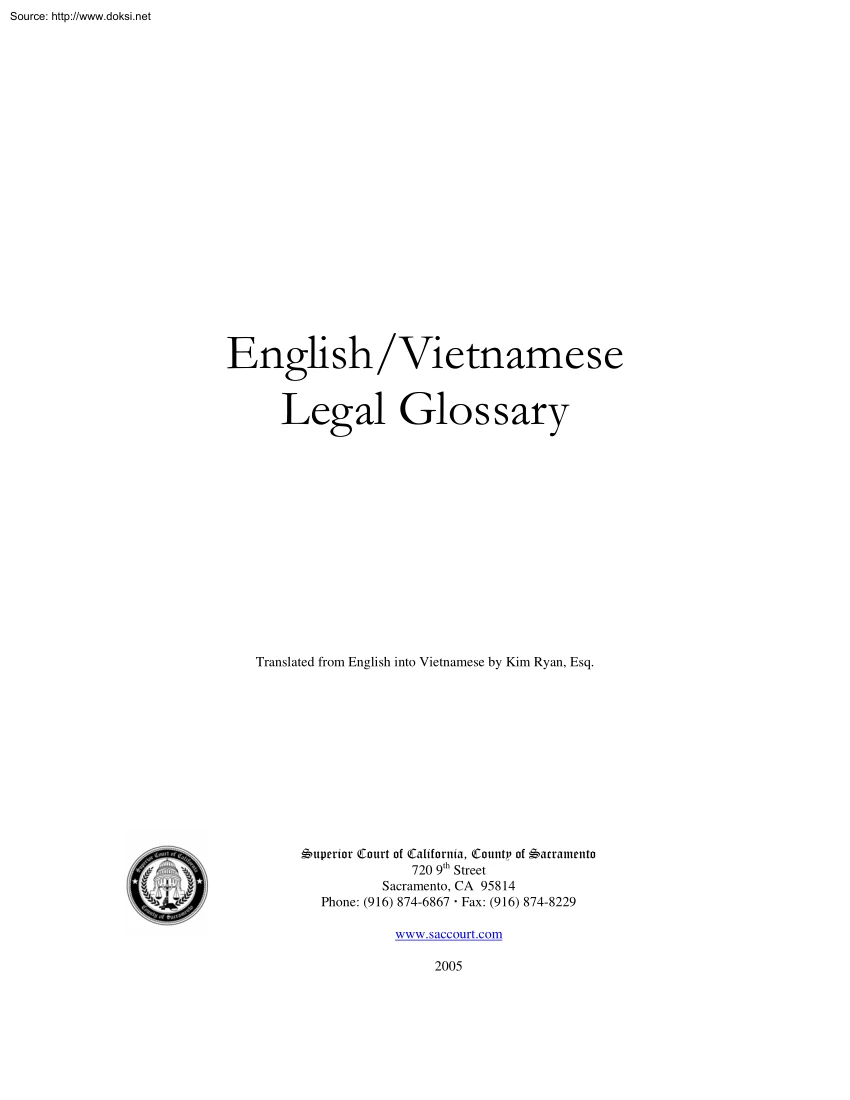 English-Vietnamese Legal Glossary