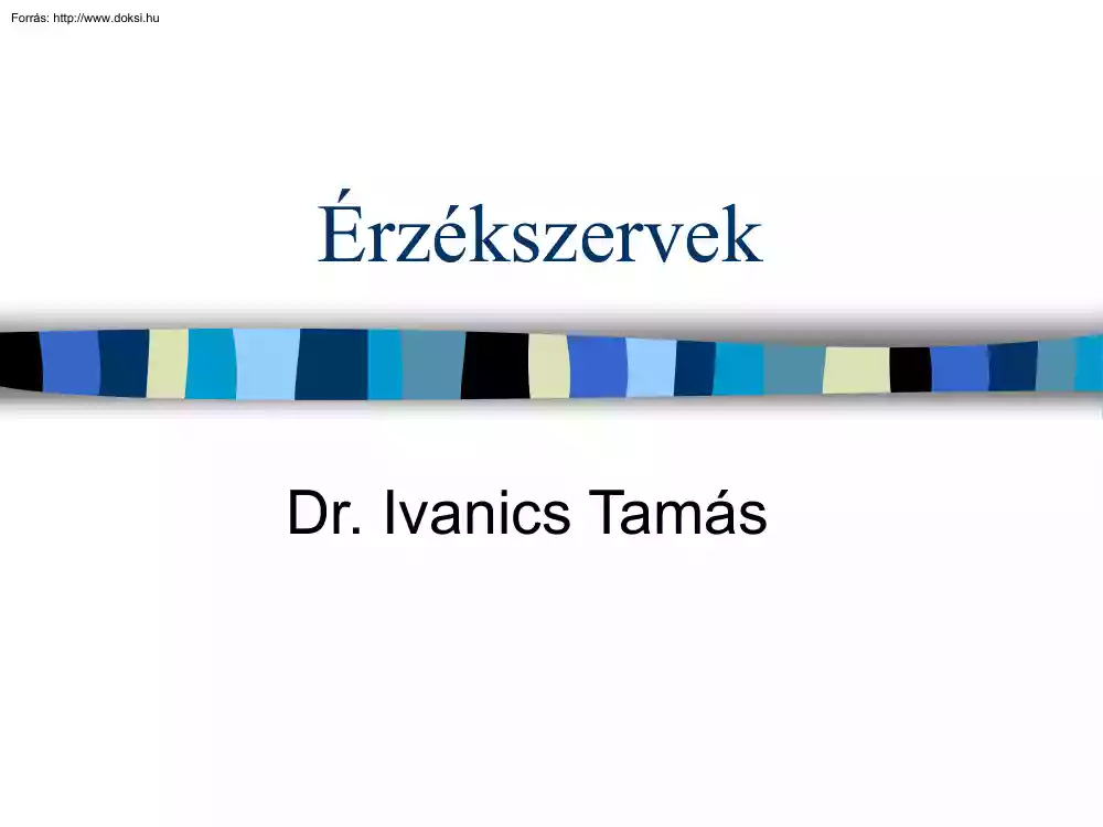 Dr. Ivanics Tamás - Érzékszervek