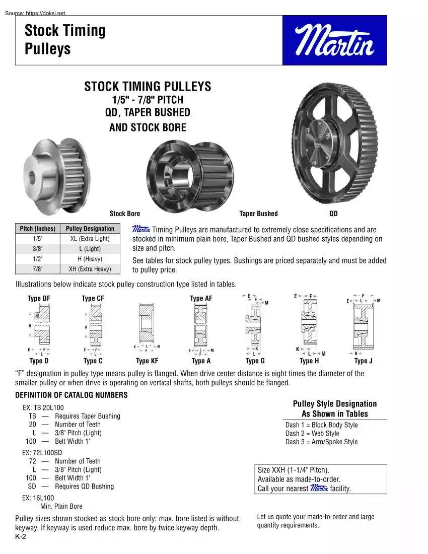 Stock Timing Pulleys